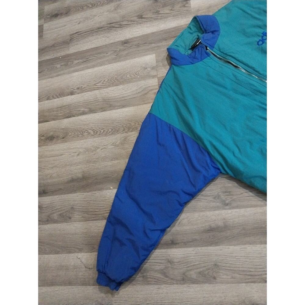 Mens 1980s Vintage Adidas Coat Large Blue Green - Picture 4 of 16